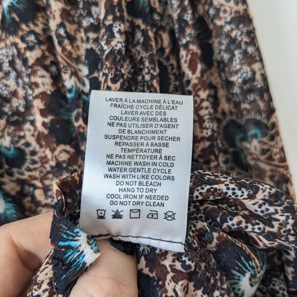 Rachel Roy Blouse Size XS Extra Small 2 Brown Floral Print - Picture 9 of 9